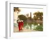 Girls Wearing Ao Dai Dress, Tran Quoc Pagoda, West Lake (Ho Tay), Hanoi, Vietnam-Jon Arnold-Framed Photographic Print