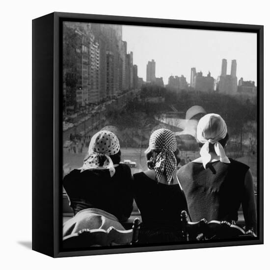 Girls Wearing Bandannas, Looking Out over Central Park-Gordon Parks-Framed Stretched Canvas