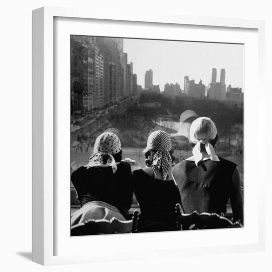 Girls Wearing Bandannas, Looking Out over Central Park-Gordon Parks-Framed Photographic Print