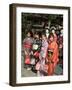 Girls Wearing Yukata, Kimono, Geisha, Maiko (Trainee Geisha) in Gion, Kyoto City, Honshu, Japan-Christian Kober-Framed Photographic Print