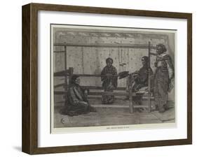 Girls Weaving Sarango in Java-Felix Regamey-Framed Giclee Print