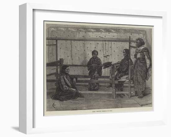 Girls Weaving Sarango in Java-Felix Regamey-Framed Giclee Print