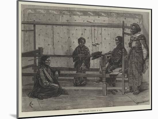 Girls Weaving Sarango in Java-Felix Regamey-Mounted Giclee Print