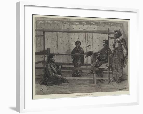 Girls Weaving Sarango in Java-Felix Regamey-Framed Giclee Print