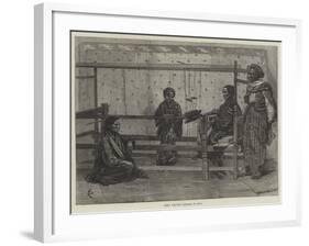 Girls Weaving Sarango in Java-Felix Regamey-Framed Giclee Print