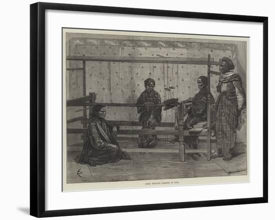 Girls Weaving Sarango in Java-Felix Regamey-Framed Giclee Print