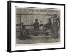 Girls Weaving Sarango in Java-Felix Regamey-Framed Giclee Print