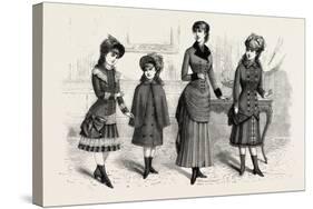 Girls' Winter Costumes, Fashion, 1882-null-Stretched Canvas