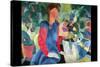 Girls with Fish Bell-Auguste Macke-Stretched Canvas