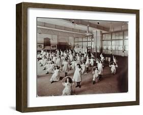 Girls with Hoops, Lavender Hill Girls School, Bermondsey, London, 1906-null-Framed Photographic Print