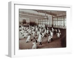 Girls with Hoops, Lavender Hill Girls School, Bermondsey, London, 1906-null-Framed Photographic Print