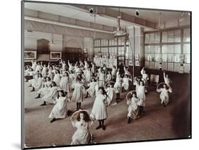 Girls with Hoops, Lavender Hill Girls School, Bermondsey, London, 1906-null-Mounted Photographic Print