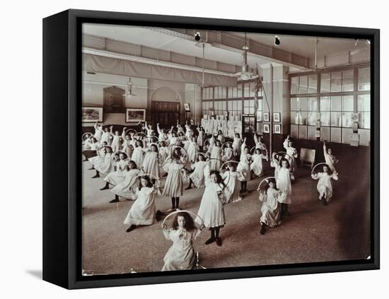 Girls with Hoops, Lavender Hill Girls School, Bermondsey, London, 1906-null-Framed Stretched Canvas