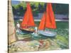 Girls with Sail Boats Looe, 2014-Andrew Macara-Stretched Canvas