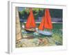 Girls with Sail Boats Looe, 2014-Andrew Macara-Framed Giclee Print