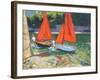 Girls with Sail Boats Looe, 2014-Andrew Macara-Framed Giclee Print