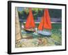 Girls with Sail Boats Looe, 2014-Andrew Macara-Framed Giclee Print