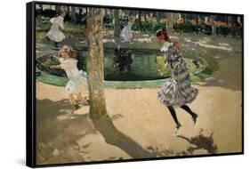 Girls with Skipping Ropes. Saltando a La Comba, 1907-Joaquín Sorolla y Bastida-Framed Stretched Canvas