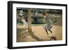 Girls with Skipping Ropes. Saltando a La Comba, 1907-Joaquín Sorolla y Bastida-Framed Giclee Print