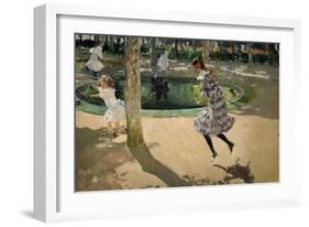 Girls with Skipping Ropes. Saltando a La Comba, 1907-Joaquín Sorolla y Bastida-Framed Giclee Print