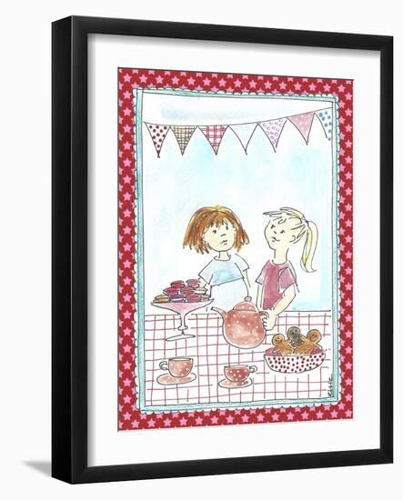 Girls with Tea and Cookies-Effie Zafiropoulou-Framed Giclee Print