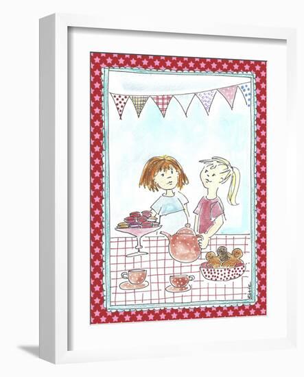 Girls with Tea and Cookies-Effie Zafiropoulou-Framed Giclee Print