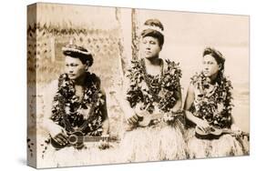 Girls with Ukuleles, Hawaii, Photo-null-Stretched Canvas