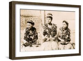 Girls with Ukuleles, Hawaii, Photo-null-Framed Art Print