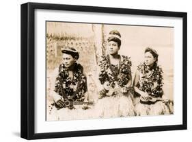 Girls with Ukuleles, Hawaii, Photo-null-Framed Art Print
