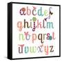 Girly Alphabet Set-Pink Pueblo-Framed Stretched Canvas