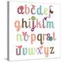 Girly Alphabet Set-Pink Pueblo-Stretched Canvas