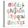 Girly Alphabet Set-Pink Pueblo-Stretched Canvas