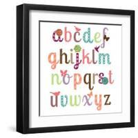 Girly Alphabet Set-Pink Pueblo-Framed Art Print