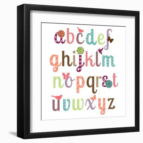 Girly Alphabet Set-Pink Pueblo-Framed Art Print