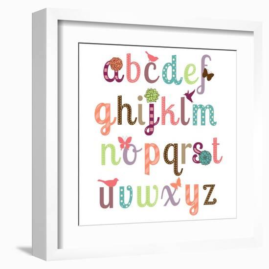 Girly Alphabet Set-Pink Pueblo-Framed Art Print