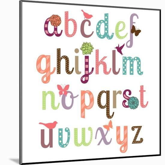 Girly Alphabet Set-Pink Pueblo-Mounted Art Print