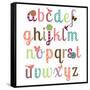 Girly Alphabet Set-Pink Pueblo-Framed Stretched Canvas