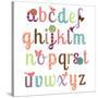 Girly Alphabet Set-Pink Pueblo-Stretched Canvas