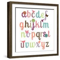 Girly Alphabet Set-Pink Pueblo-Framed Art Print