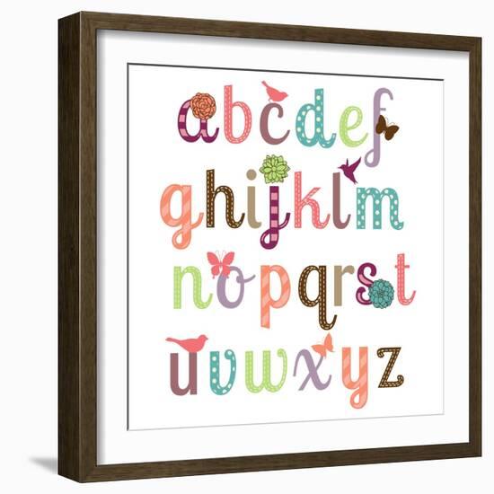 Girly Alphabet Set-Pink Pueblo-Framed Art Print