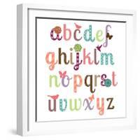 Girly Alphabet Set-Pink Pueblo-Framed Art Print