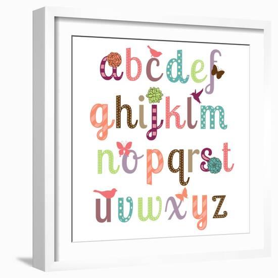 Girly Alphabet Set-Pink Pueblo-Framed Art Print