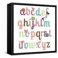 Girly Alphabet Set-Pink Pueblo-Framed Stretched Canvas