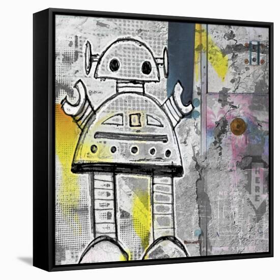 Girly Grunge Robot-Roseanne Jones-Framed Stretched Canvas