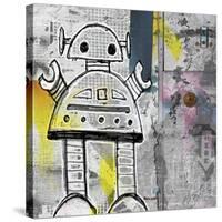 Girly Grunge Robot-Roseanne Jones-Stretched Canvas