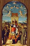 St. Thomas a Becket (1118-70) Enthroned with Ss. Francis and John the Baptist 1520 (Oil on Panel)-Girolamo da Santacroce-Giclee Print