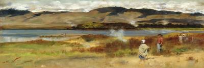 Tribesmen by Lake Tarawera, Near Rotorua, New Zealand-Girolamo Pieri Nerli-Mounted Giclee Print