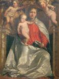 Madonna and Child Crowned by Two Angels, C.1530-Girolamo Romanino-Giclee Print