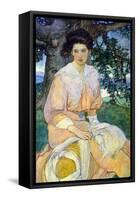 Gisele-Elizabeth Shippen Green-Framed Stretched Canvas