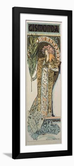 Gismonda, the First Poster by Mucha for Sarah Bernhard and the Théatre De La Renaissance, 1894-Alphonse Mucha-Framed Giclee Print